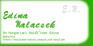 edina malacsek business card